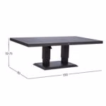 Laud TOMSON 150x90xH52-75cm, tumehall - Pilt 7