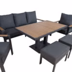 Aiamööblikomplekt PARKER 6-osaline, hall - Pilt 6