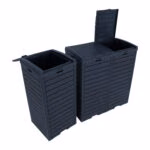 Prügikast GALA 78x41xH86cm/230L, must plastik - Pilt 6