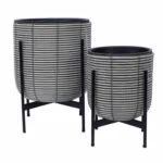 Lillepott WICKER alusega 38x38xH49cm, beežikashall - Pilt 2