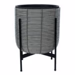 Lillepott WICKER alusega 38x38xH49cm, beežikashall - Pilt 3