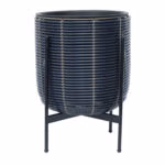 Lillepott WICKER alusega 38x38xH49cm, must/pruun - Pilt 2