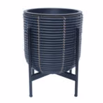 Lillepott WICKER alusega 30x30xH38cm, must/pruun - Pilt 2