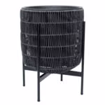 Lillepott WICKER alusega 38x38xH49cm, must - Pilt 2