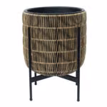 Lillepott WICKER alusega 38x38xH49cm, helepruun - Pilt 2
