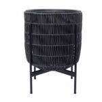 Lillepott WICKER alusega 30x30xH38cm, must - Pilt 2