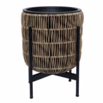 Lillepott WICKER alusega 30x30xH38cm, helepruun - Pilt 2