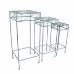 Lillepostament MINT 30x30xH70cm, antiikroheline metall - Pilt 2
