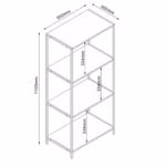 Riiul HARPER 50x30xH110,5cm, saar/must - Pilt 4