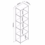 Riiul HARPER 50x30xH180cm, saar/must - Pilt 5