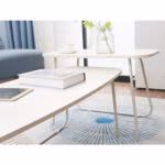 Diivanilaud DUO 2tk 120x48xH40cm, 75x40xH48cm, hele puit/beež - Pilt 6