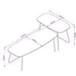 Diivanilaud DUO 2tk 120x48xH40cm, 75x40xH48cm, saar/must - Pilt 5