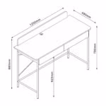 Kirjutuslaud FERDIE 120x48xH88cm, saar/valge - Pilt 5