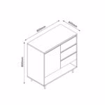 Kummut HERTA 80x40xH80cm - Pilt 5