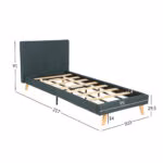 Voodi JUNO 90x200cm, hall - Pilt 4