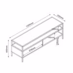 TV-laud HEDVIG 120x33xH40cm, saar/must - Pilt 4