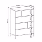 Kummut HEDVIG 70x40xH95cm, saar/must - Pilt 4