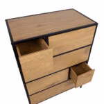 Kummut HEDVIG 70x40xH95cm, saar/must - Pilt 2