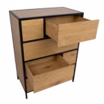 Kummut HEDVIG 70x40xH95cm, saar/must - Pilt 3