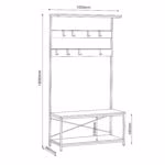 Esikuriiul HEDVIG 100x36xH180cm, saar/must - Pilt 3