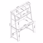 Kirjutuslaud STUDY riiuliga 124x54xH171c - Pilt 2
