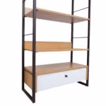 Riiul STUDY 70x30xH124,5cm, tamm/valge - Pilt 2
