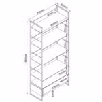 Riiul STUDY 70x30xH159cm, tamm/valge - Pilt 3