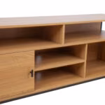TV-laud STUDY 150x40xH54cm, tamm/must - Pilt 2