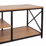 TV-laud STUDY 140x40xH46,5cm, tamm/must - Pilt 3