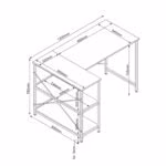Kirjutuslaud HEDVIG 120x80xH76cm, tamm/must - Pilt 2