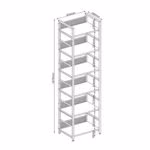 Riiul HECTOR 60x28xH187cm, saar/must - Pilt 3