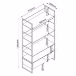 Riiul LAVINA 60x30xH165cm, saar/must - Pilt 2
