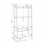 Esikuriiul LAVINIA 84x40xH169cm, saar/must - Pilt 2