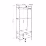 Esikuriiul LAVINIA 64x40xH169cm, saar/must - Pilt 2