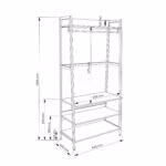 Esikuriiul LAVINIA 84x40xH169cm, saar/must - Pilt 2
