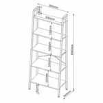 Riiul SANCIA 64x34xH164cm, tamm/pruun - Pilt 2
