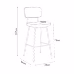 Baaritool KEIU_46x49xH107cm, vanaroosa v - Pilt 2