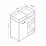 Riiulitega kapp HEDVIG 77,4x42xH94cm, sa - Pilt 2