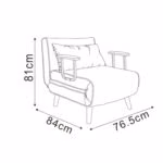 Tugitool-voodi HANNES 76,5x84xH81cm, hal - Pilt 4