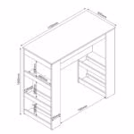 Baarilaud HANNES 110x50xH100cm, rustik m - Pilt 3
