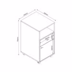Kummut LESTER 40x48xH76cm, melamiin - Pilt 3