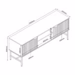 TV laud HELVE 150x40xH60cm, melamiin - Pilt 5