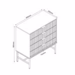 Kummut HELVE 80x40xH89,5cm, melamiin - Pilt 4