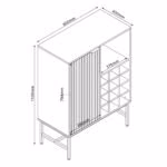 Kapp HELVE veiniriiuliga 80x40xH110cm, melamiin - Pilt 4