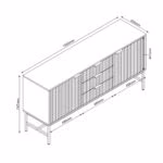 Kummut HELVE 150x40xH75cm, melamiin - Pilt 3
