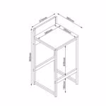 Baaritool HANNES 38x38xH80cm, rustik mel - Pilt 5