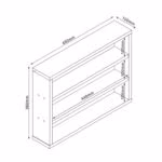 Riiul LESTER 48x10xH36cm, valge melamiin - Pilt 2