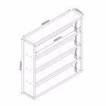 Riiul LESTER 48x10xH47,5cm, valge melamiin - Pilt 3