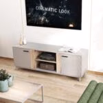 TV laud CLEO 150x40xH53cm, taupe - Pilt 4