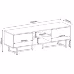 TV laud CLARK 150x40xH50cm, taupe - Pilt 6